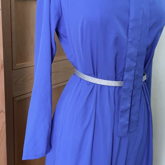 Vintage 70’s Long Blue Dress, Size M - Picture 3 of 16